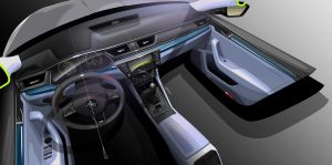 150203 SKODA Superb Interior Design Sketch (2)