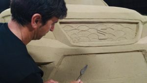 Seat Ateca socha z piesku